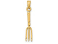 FJC Finejewelers 14k Yellow Gold 3d Fork Garden Tool Charm