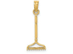FJC Finejewelers 14k Yellow Gold 3d Landscape Rake Garden Tool Charm