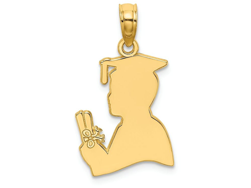 FJC Finejewelers 14k Yellow Gold Male Graduation Profile with Diploma - Charm