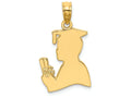 FJC Finejewelers 14k Yellow Gold Male Graduation Profile with Diploma - Charm