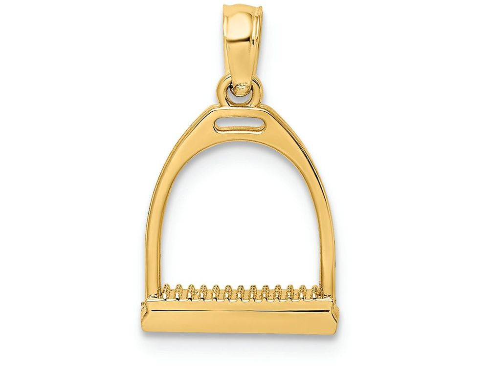 FJC Finejewelers 14k Yellow Gold 3d Small Horse Stirrup Charm