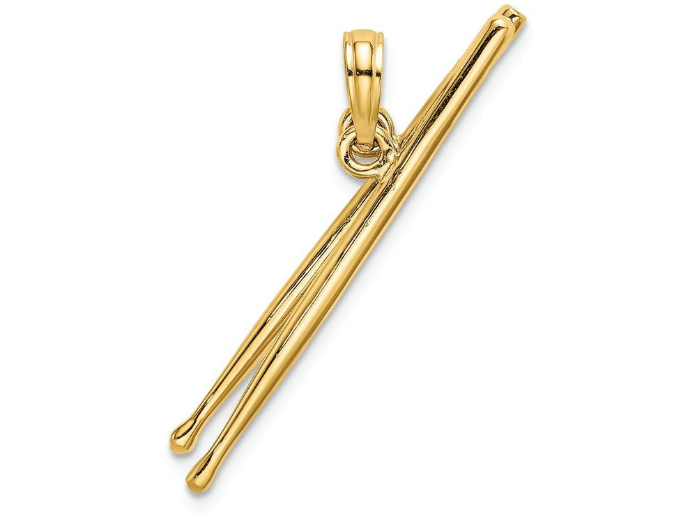 FJC Finejewelers 14k Yellow Gold 3d Drum Sticksmoveable Charm