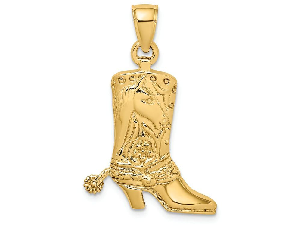 FJC Finejewelers 14k Yellow Gold Cowboy Boot with Spur Charm