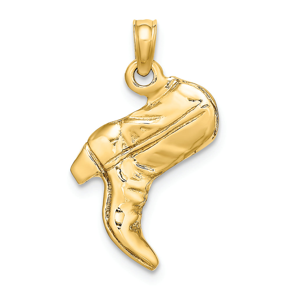FJC Finejewelers 14k Yellow Gold 3d Cowboy Boot Charm
