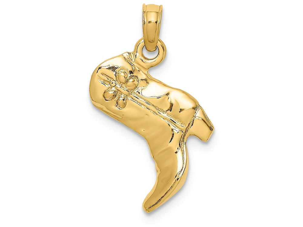 FJC Finejewelers 14k Yellow Gold 3d Cowboy Boot Charm