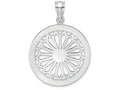 FJC Finejewelers 14k White Gold White Retro Daisy In Round Framegate Jewelry Charm