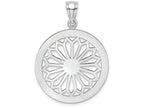 FJC Finejewelers 14k White Gold White Retro Daisy In Round Framegate Jewelry Charm
