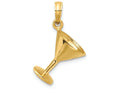 FJC Finejewelers 14k Yellow Gold 3d Martini Glass Charm