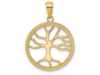 FJC Finejewelers 14k Yellow Gold 3d Large Tree Of Life In Round Frame Charm