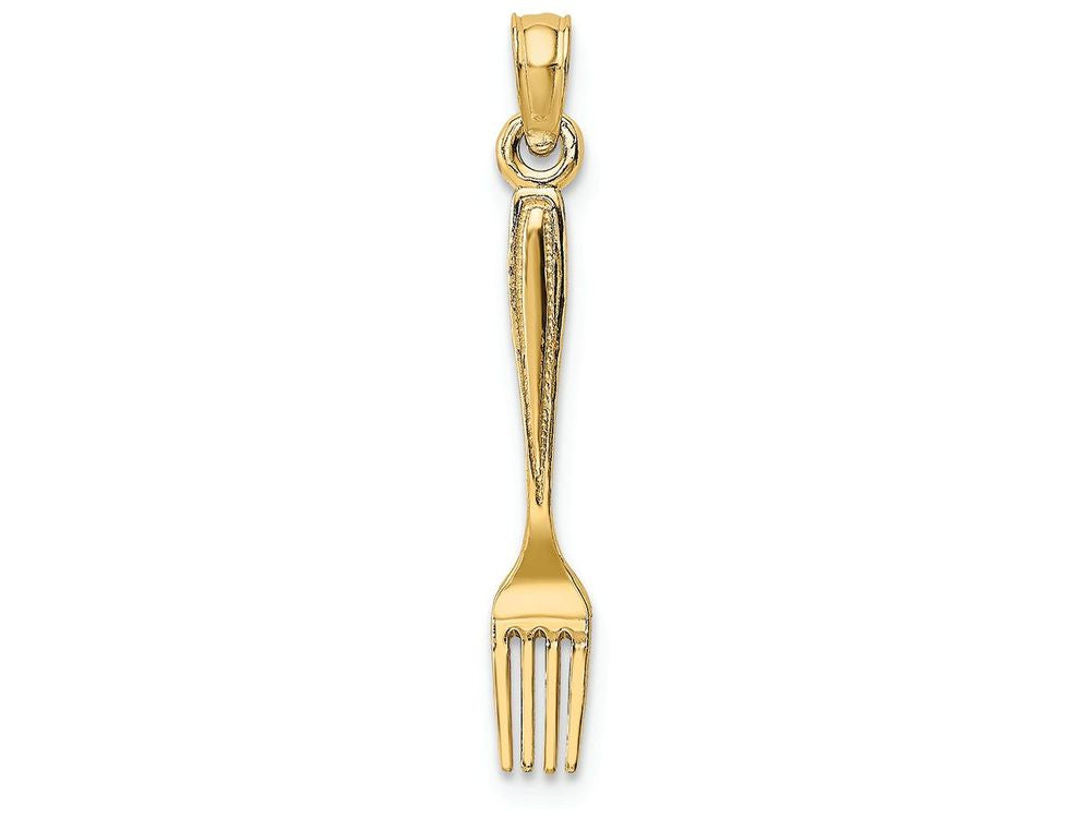 FJC Finejewelers 14k Yellow Gold 3d Table Fork Charm