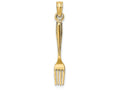 FJC Finejewelers 14k Yellow Gold 3d Table Fork Charm