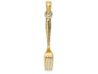 FJC Finejewelers 14k Yellow Gold 3d Table Fork Charm