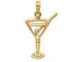 FJC Finejewelers 14k Yellow Gold Martini with Olive Polish Charm