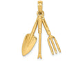 FJC Finejewelers 14k Yellow Gold 3d Garden Hand Tool Collectionmoveable Charm