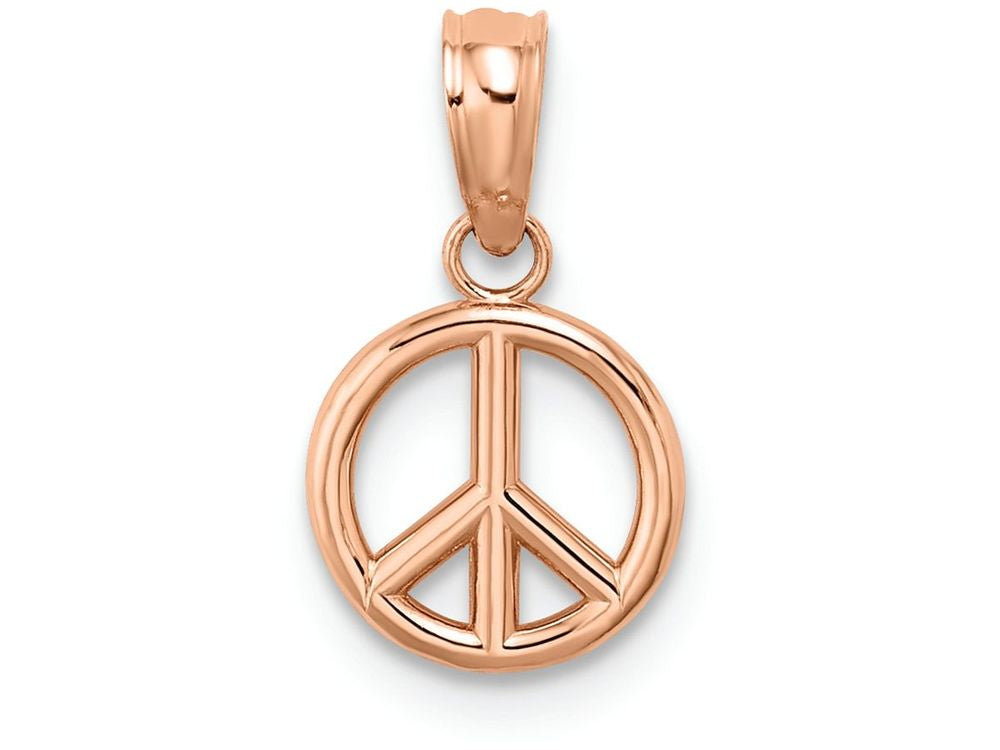 FJC Finejewelers 14k Rose Gold 3d Peace Symbol - Mini Charm