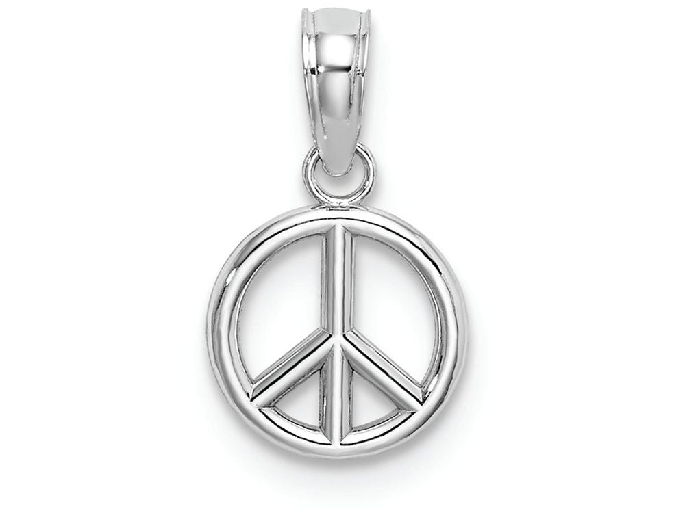 FJC Finejewelers 14k White Gold White 3d Peace Symbol - Mini Charm