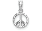 FJC Finejewelers 14k White Gold White 3d Peace Symbol - Mini Charm