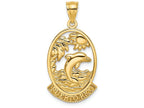 FJC Finejewelers 14k Yellow Gold Puerto Rico with Dolphin Sunset In Frame Charm