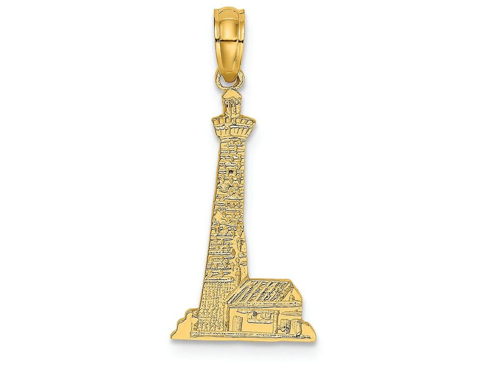 FJC Finejewelers 14k Yellow Gold Lighthouse with Building Charm