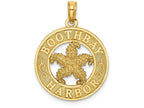 FJC Finejewelers 14k Yellow Gold Boothbay Harbor On Round Frame with Starfish Center Charm