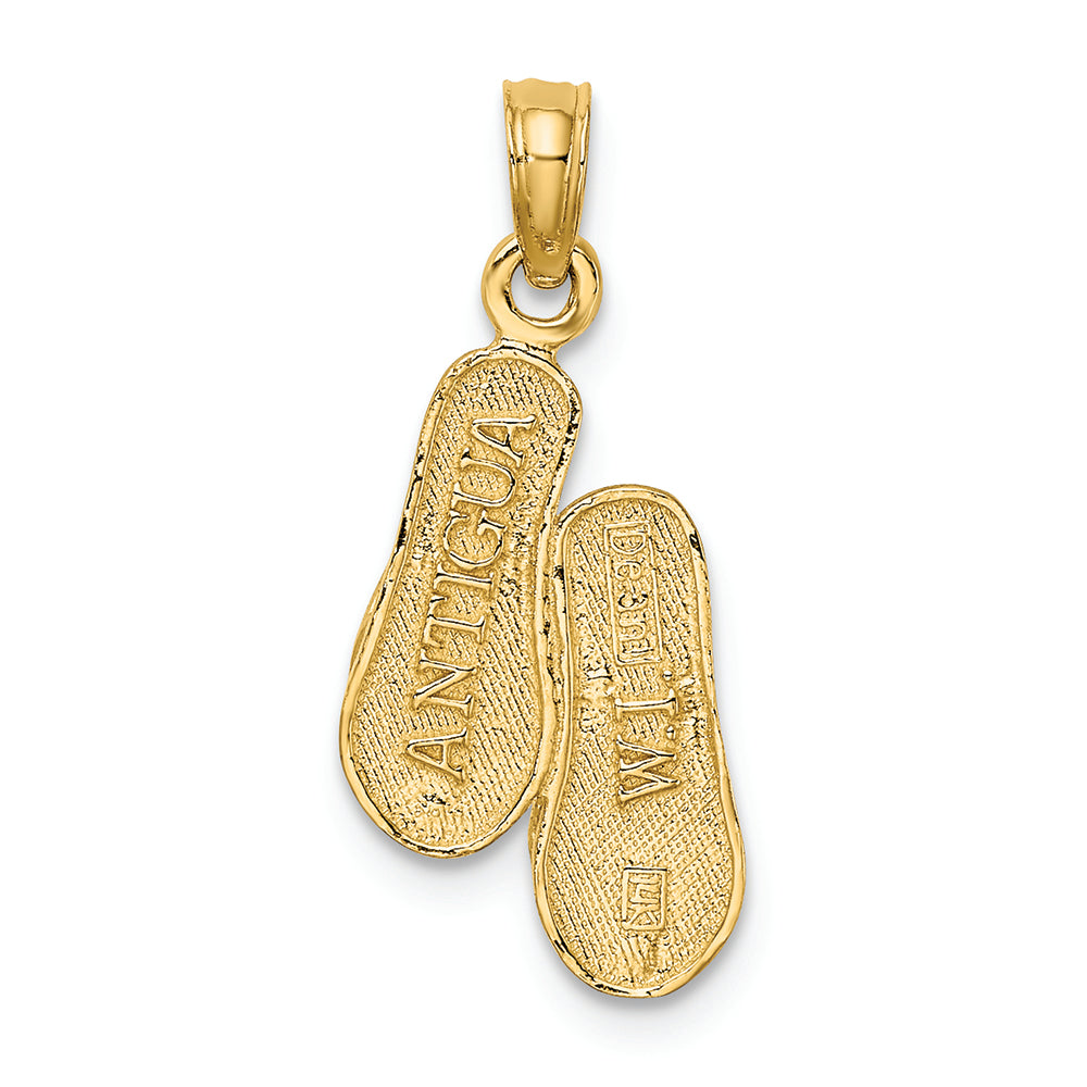 FJC Finejewelers 14k Yellow Gold Antigua  W.i. Double Flip-flop Charm