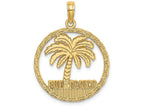 FJC Finejewelers 14k Yellow Gold Puerto Rico Under Palm Tree In Disk Charm