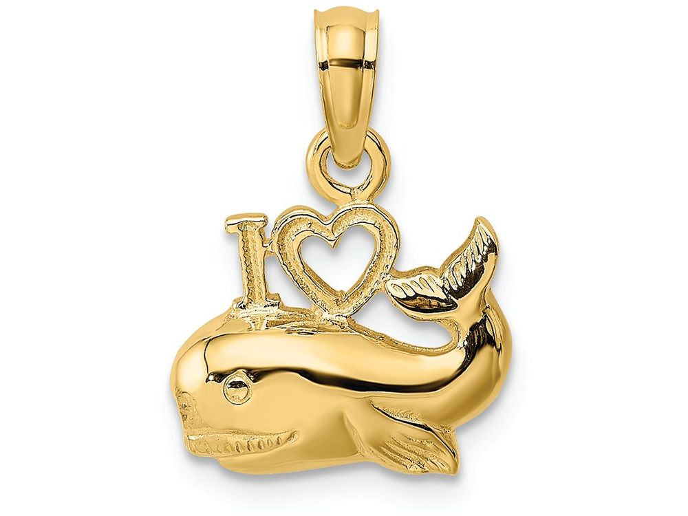 FJC Finejewelers 14k Yellow Gold "i "heart" Whale Charm