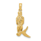FJC Finejewelers 14k Yellow Gold 3d Mermaid Charm
