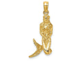 FJC Finejewelers 14k Yellow Gold 3d Mermaid Charm