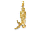 FJC Finejewelers 14k Yellow Gold 3d Mermaid Charm