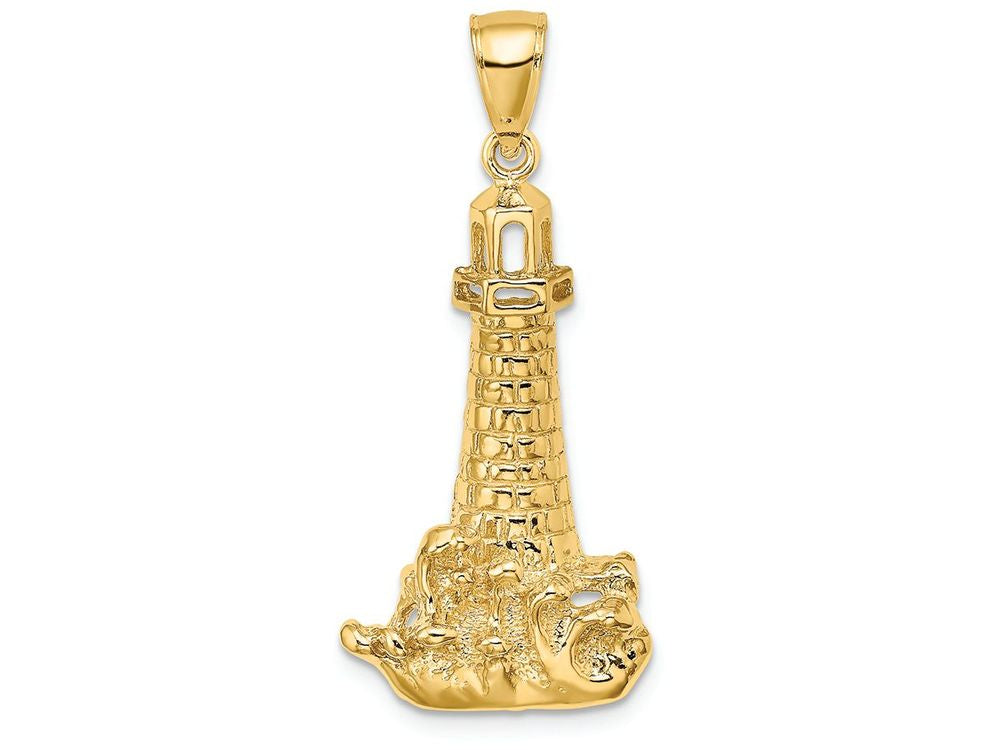 FJC Finejewelers 14k Yellow Gold Lighthouse Wwithave (1 0f 2) Charm