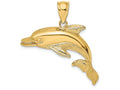 FJC Finejewelers 14k Yellow Gold Dolphinopen Mouthhp Engraved Charm