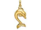FJC Finejewelers 14k Yellow Gold Dolphin Jumping Polish Engraved Charm
