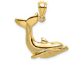 FJC Finejewelers 14k Yellow Gold Dolphin-tail Up Polish Charm