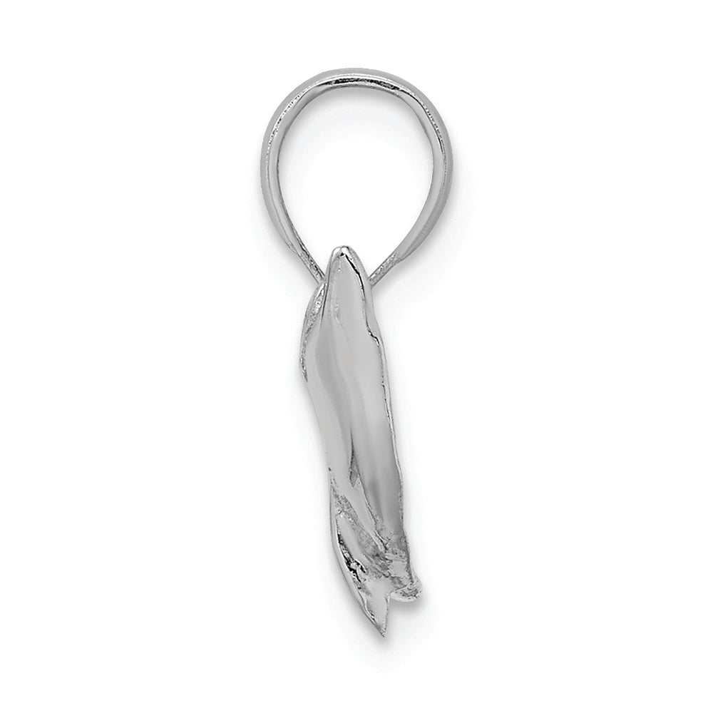 FJC Finejewelers 14k White Gold Dolphin-tail Up Polish Charm