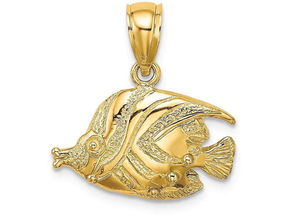 FJC Finejewelers 14k Yellow Gold Fish Polish Engraved Charm