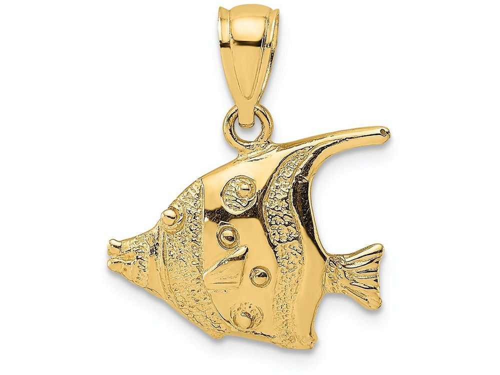 FJC Finejewelers 14k Yellow Gold Fish Polish Engraved Charm