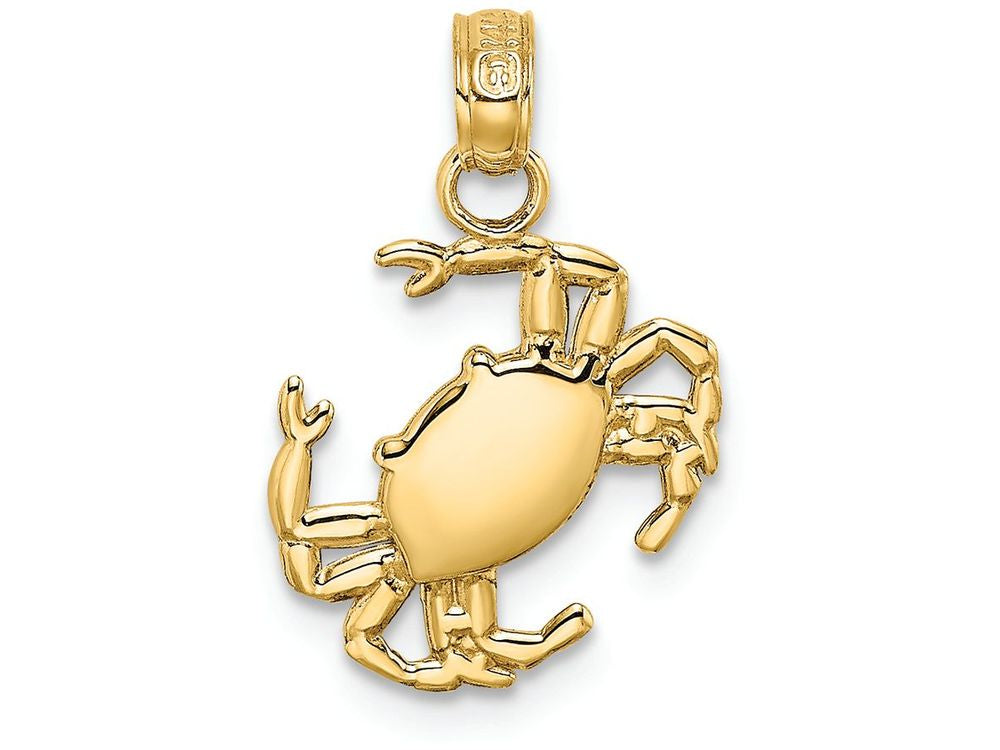 FJC Finejewelers 14k Yellow Gold Crab Hanging From Right Leg Charm