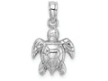 FJC Finejewelers 14k White Gold White Mini Sea Turtle Charm