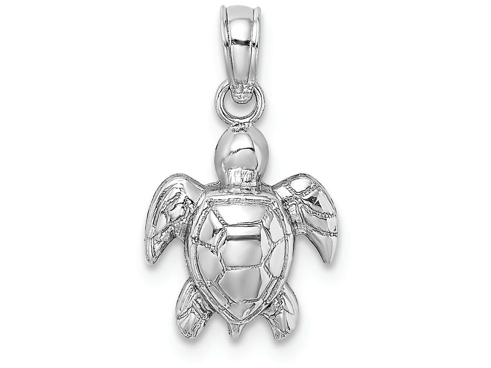 FJC Finejewelers 14k White Gold White Mini Sea Turtle Charm