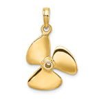 FJC Finejewelers 14k Yellow Gold 3d Three Blade Propeller with Center Hole Charm