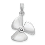 FJC Finejewelers 14k White Gold White 3d Three Blade Propeller with Center Hole Charm