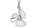 FJC Finejewelers 14k White Gold White 3d Three Blade Propeller with Center Hole Charm