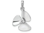 FJC Finejewelers 14k White Gold White 3d Three Blade Propeller with Center Hole Charm