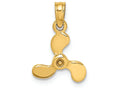 FJC Finejewelers 14k Yellow Gold 3d Mini Three Blade Propeller Charm