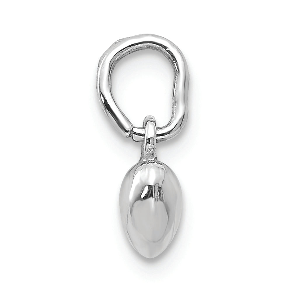 FJC Finejewelers 14k White Gold Solid Polished Plain Puffed Heart Charm