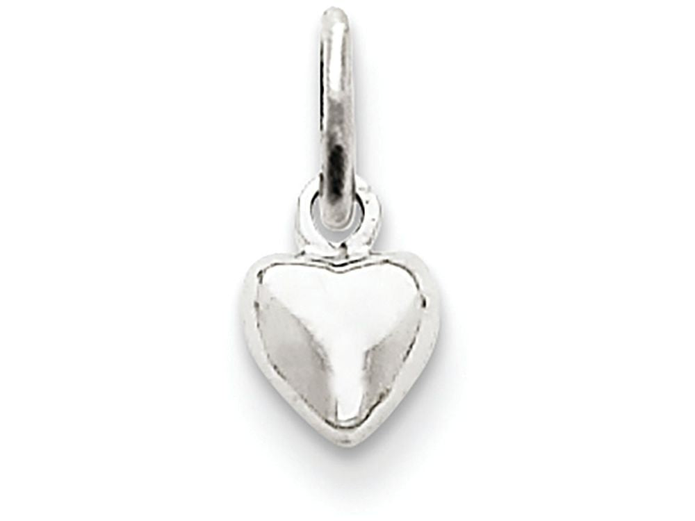 FJC Finejewelers 14k White Gold Solid Polished Plain Puffed Heart Charm
