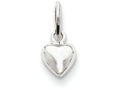 FJC Finejewelers 14k White Gold Solid Polished Plain Puffed Heart Charm