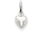 FJC Finejewelers 14k White Gold Solid Polished Plain Puffed Heart Charm