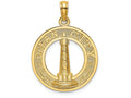 FJC Finejewelers 14k Yellow Gold Ocean City Round Frame with Lighthouse Center Charm
